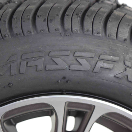 MASSFX SL 205/50-10 F/R Golf Cart Tire, QUAKE GM Grey Wheels 10x7 4/101.6 4pk