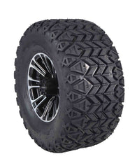 MASSFX SL 22x11-10 Front/Rear Golf Cart Tire, QUAKE Black Wheel 10x7 4/101.7 2pk