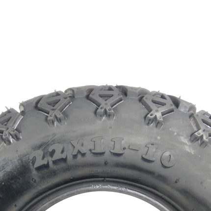 MASSFX SL 22x11-10 Front/Rear Golf Cart Tire, QUAKE Black Wheel 10x7 4/101.7 2pk