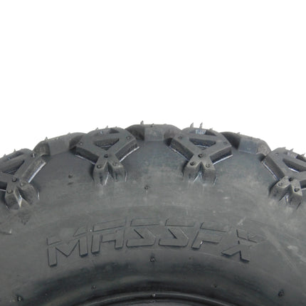 MASSFX SL 22x11-10 Front/Rear Golf Cart Tire, QUAKE Black Wheel 10x7 4/101.7 2pk