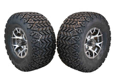 MASSFX SL 22x11-10 Front/Rear Golf Cart Tire, VIPER Gry Wheel 10x7 4/101.7 2pk