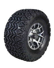 MASSFX SL 22x11-10 Front/Rear Golf Cart Tire, VIPER Gry Wheel 10x7 4/101.7 2pk