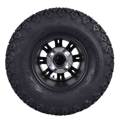 MASSFX SL 22x11-10 Front/Rear Golf Cart Tire, QUAKE Black Wheel 10x7 4/101.7 4pk