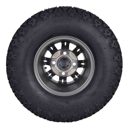 MASSFX SL 22x11-10 Front/Rear Golf Cart Tire, QUAKE Grey Wheel 10x7 4/101.7 4pk