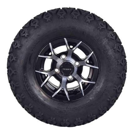 MASSFX SL 22x11-10 F/R Golf Cart, VIPER 4 Blk Wheels 10x7 4/101.6 & 16 Blk Lugs