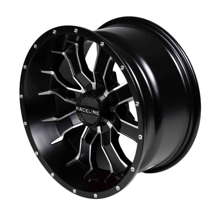 Sedona 570-1510 14x7 4+3 4/156 Raceline Machined Black Mamba Wheel