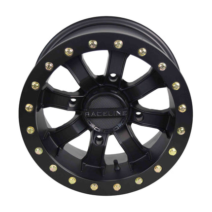 Sedona Single Raceline ATV 14x7 4+3 Offset 4x156 Black Mamba Blackout Beadlock Wheel