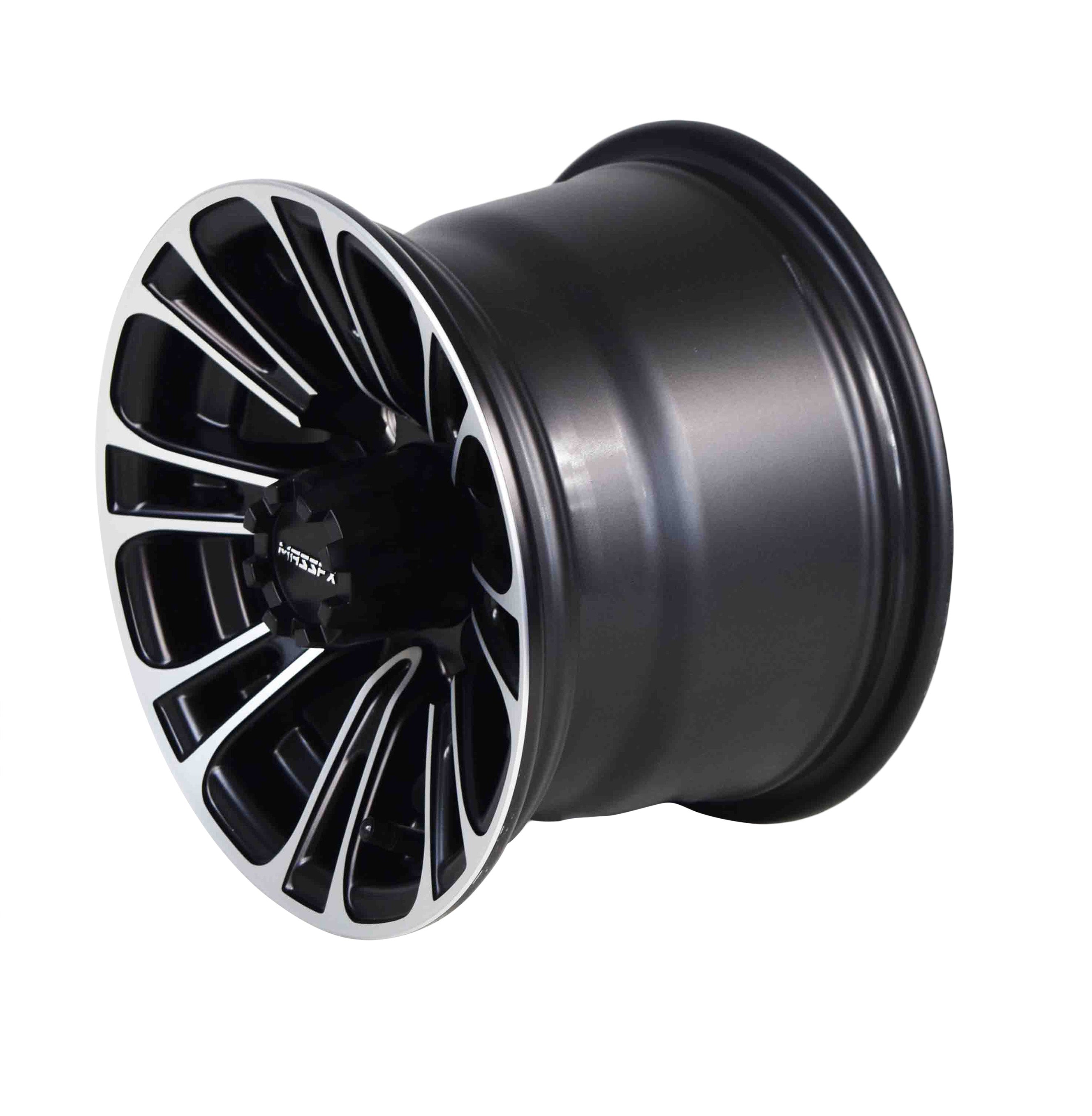 MASSFX 10x7 Golf Cart Rim with 4/101.6 or 4 on 4" Bolt Pattern - Matte Black