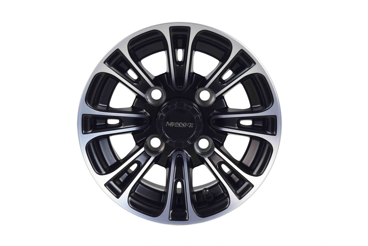 MASSFX 10x7 Golf Cart Rim with 4/101.6 or 4 on 4" Bolt Pattern - Matte Black