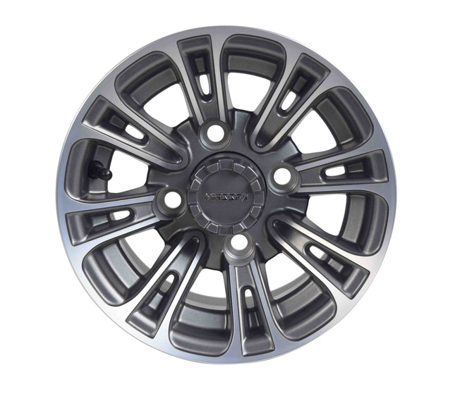 MASSFX 10x7 Golf Cart Rim with 4/101.6 or 4 on 4" Bolt Pattern - Gun Metal Grey