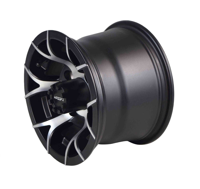 MASSFX 10x7 Golf Cart Rim with 4/101.6 or 4 on 4" Bolt Pattern - Matte Black