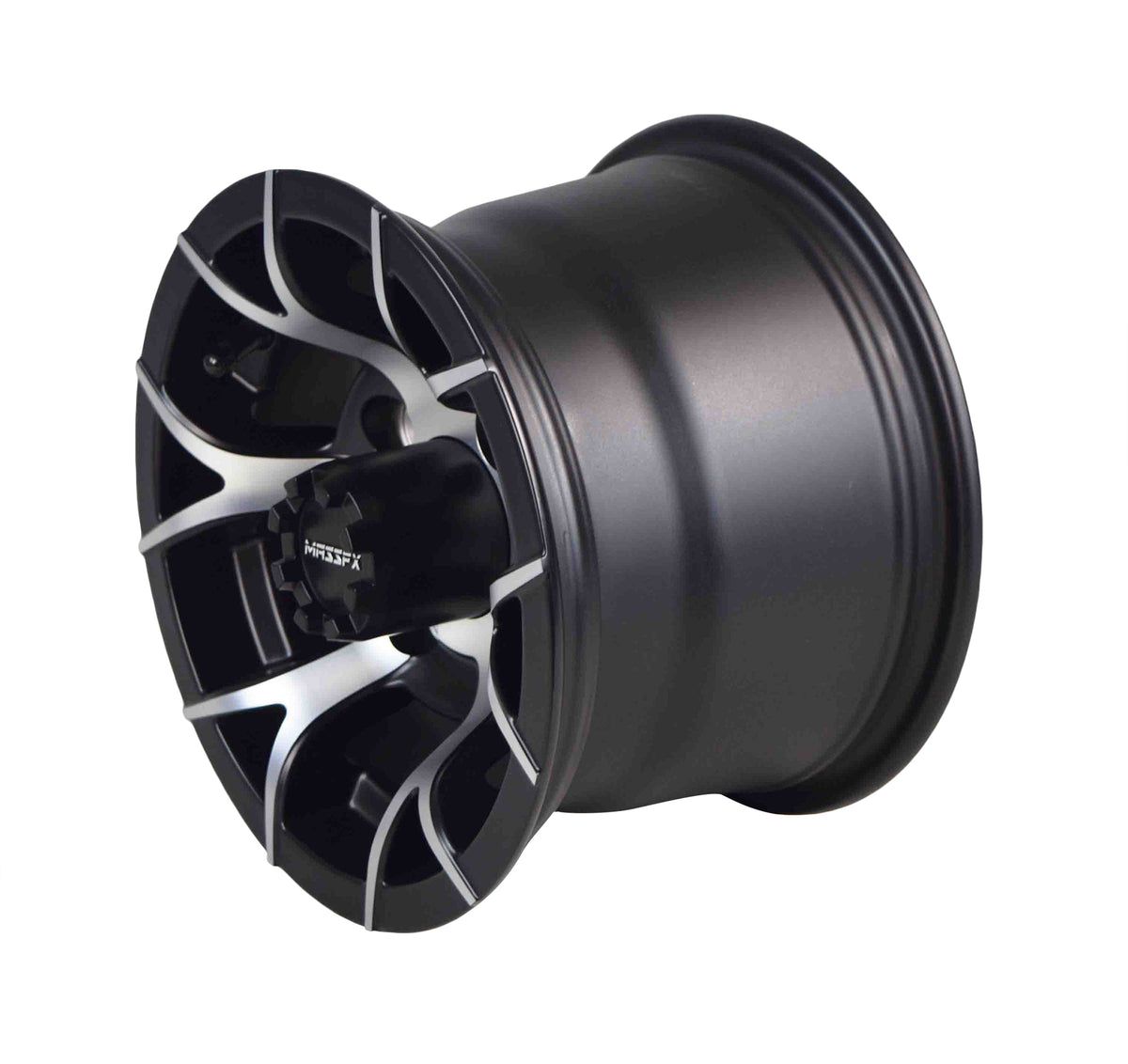 MASSFX 10x7 Golf Cart Rim with 4/101.6 or 4 on 4" Bolt Pattern - Matte Black