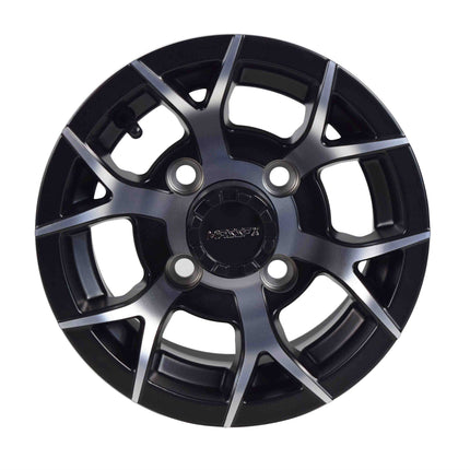 MASSFX 10x7 Golf Cart Rim with 4/101.6 or 4 on 4" Bolt Pattern - Matte Black