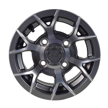 MASSFX 10x7 Golf Cart Rim with 4/101.6 or 4 on 4" Bolt Pattern - Gun Metal Grey