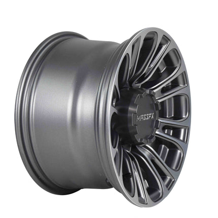 MASSFX Gunmetal 12x7 4/156 QUAKE RZR Wheel Gun Metal Grey 4 Pack Rims