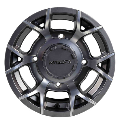 MASSFX Gunmetal 12x7 4/156 Pit Viper RZR Wheel Gun Metal Grey Rim 4-Pack