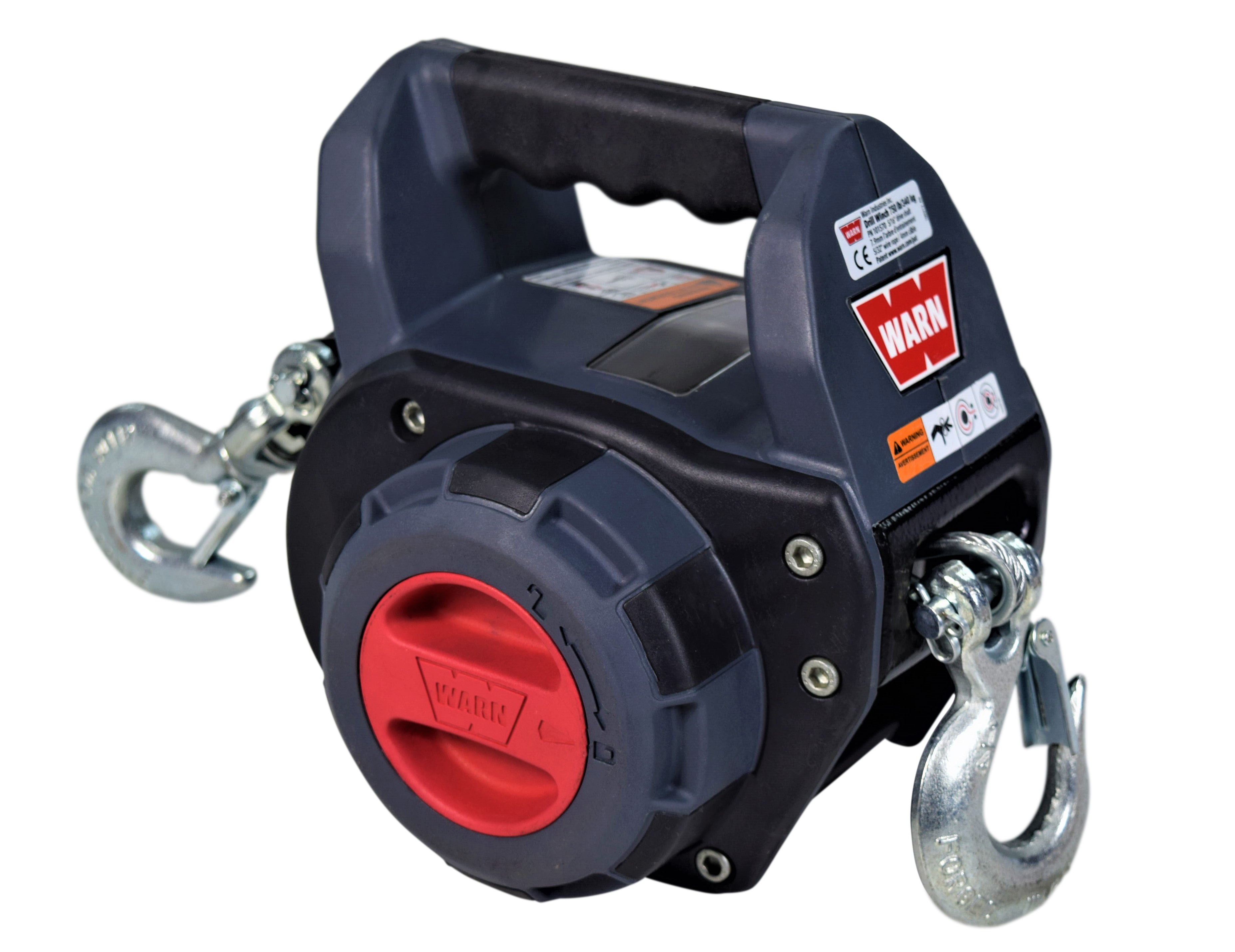 Warn 101575 Drill Winch 750 lbs Capacity 40' Synthetic Rope Free-spool Clutch