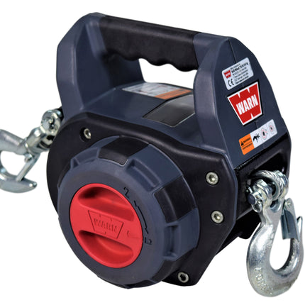 WARN Drill Winch – 750 lb Portable Pulling Winch with Synthetic Rope | Drill-Powered Operation | Lightweight, Compact Design with Hook & Controls | Ideal for Trailers, ATVs, UTVs.