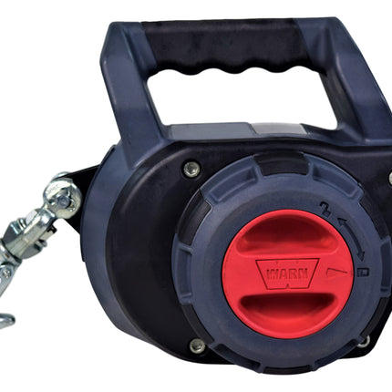 WARN Drill Winch – 750 lb Portable Pulling Winch with Synthetic Rope | Drill-Powered Operation | Lightweight, Compact Design with Hook & Controls | Ideal for Trailers, ATVs, UTVs.