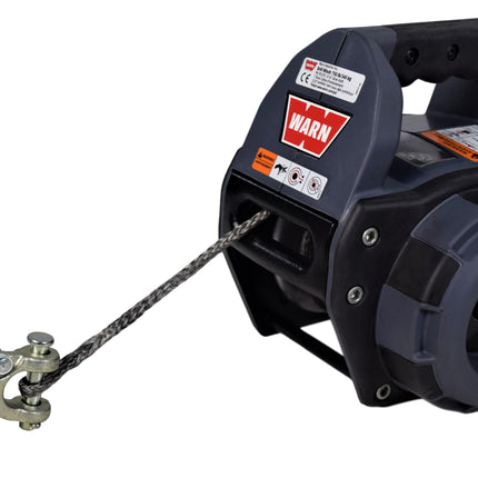 WARN Drill Winch – 750 lb Portable Pulling Winch with Synthetic Rope | Drill-Powered Operation | Lightweight, Compact Design with Hook & Controls | Ideal for Trailers, ATVs, UTVs.