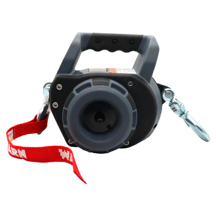 WARN Drill Winch – 750 lb Portable Pulling Winch with Synthetic Rope | Drill-Powered Operation | Lightweight, Compact Design with Hook & Controls | Ideal for Trailers, ATVs, UTVs.