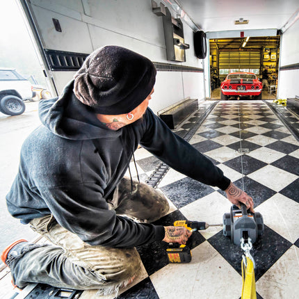 WARN Drill Winch – 750 lb Portable Pulling Winch with Synthetic Rope | Drill-Powered Operation | Lightweight, Compact Design with Hook & Controls | Ideal for Trailers, ATVs, UTVs.