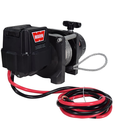 WARN 5000 DC Series, 5000 lb Pulling Capacity | Heavy-Duty 12V DC Motor with Steel Cable, Hook & Remote Control | Powerful Utility Winch for Trailers, Workshops, Job Sites & Industrial Pulling
