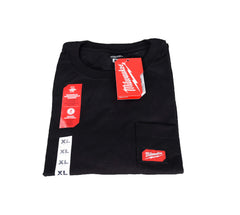Milwaukee 601B-XL Mens Extra Large Black Heavy Duty Cotton/Polyester Short-Sleeve Pocket T-Shirt