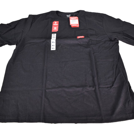 Milwaukee 601B-XL Mens Extra Large Black Heavy Duty Cotton/Polyester Short-Sleeve Pocket T-Shirt