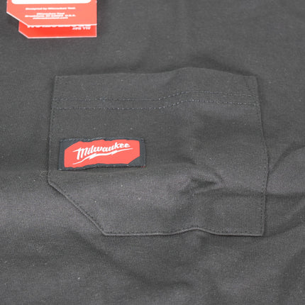 Milwaukee 601B-XL Mens Extra Large Black Heavy Duty Cotton/Polyester Short-Sleeve Pocket T-Shirt