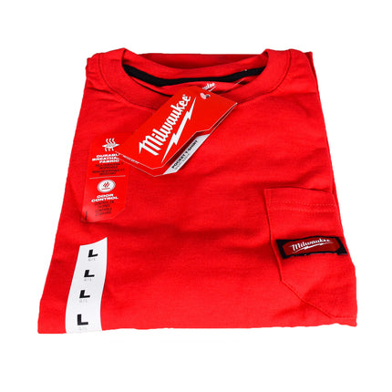Milwaukee Men's Large Red Heavy Duty Cotton/Polyester Short-Sleeve Pocket T-Shirt (601R-L) (CLONE)