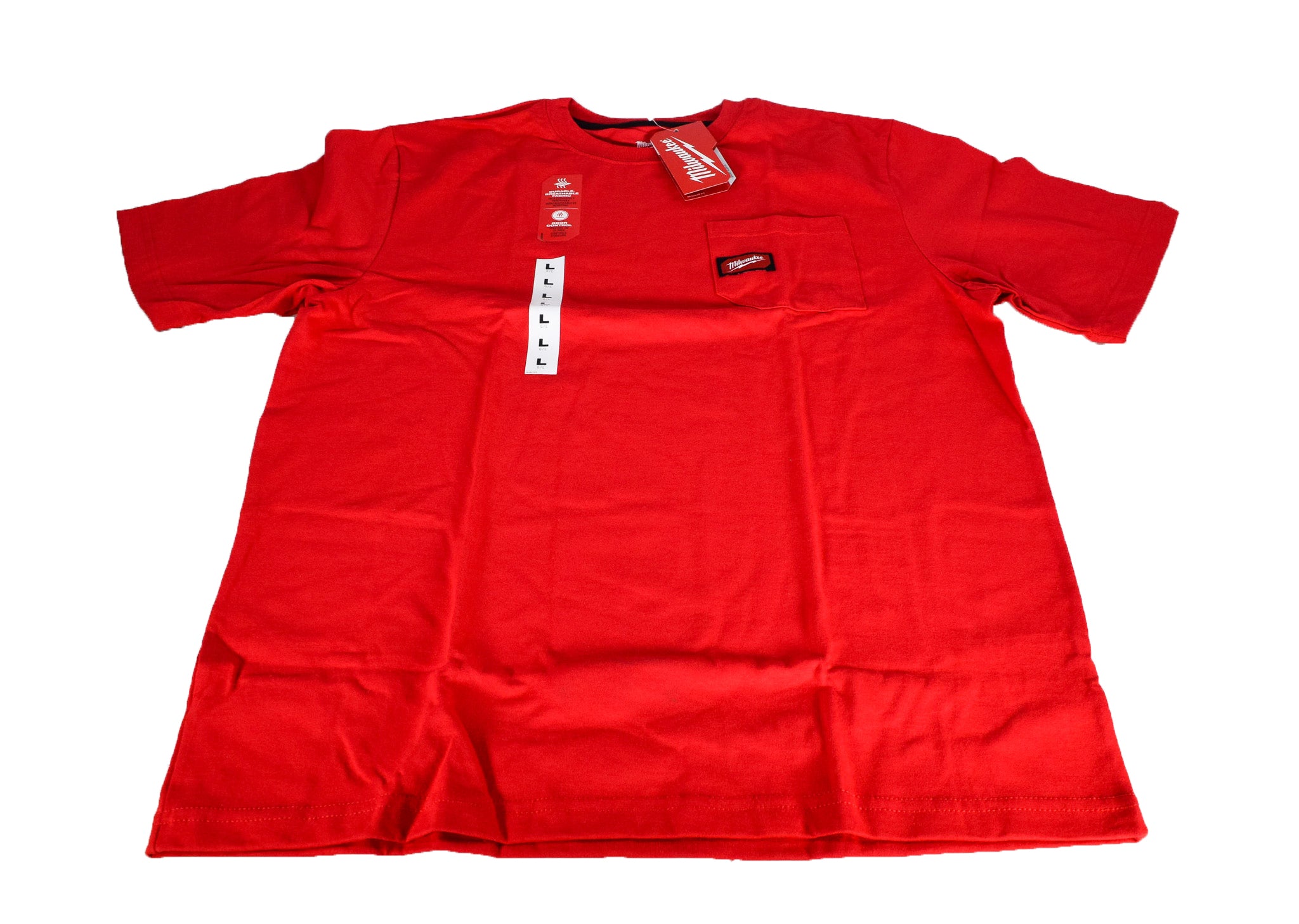 Milwaukee Men's Large Red Heavy Duty Cotton/Polyester Short-Sleeve Pocket T-Shirt (601R-L) (CLONE)