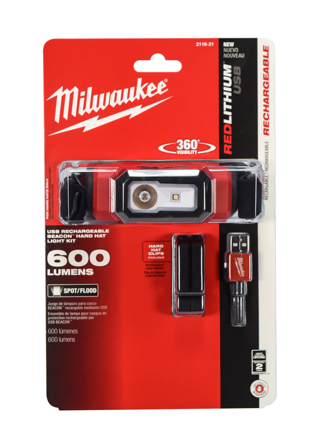 Milwaukee 2116-21 USB Rechargeable BEACON Hard Hat Light