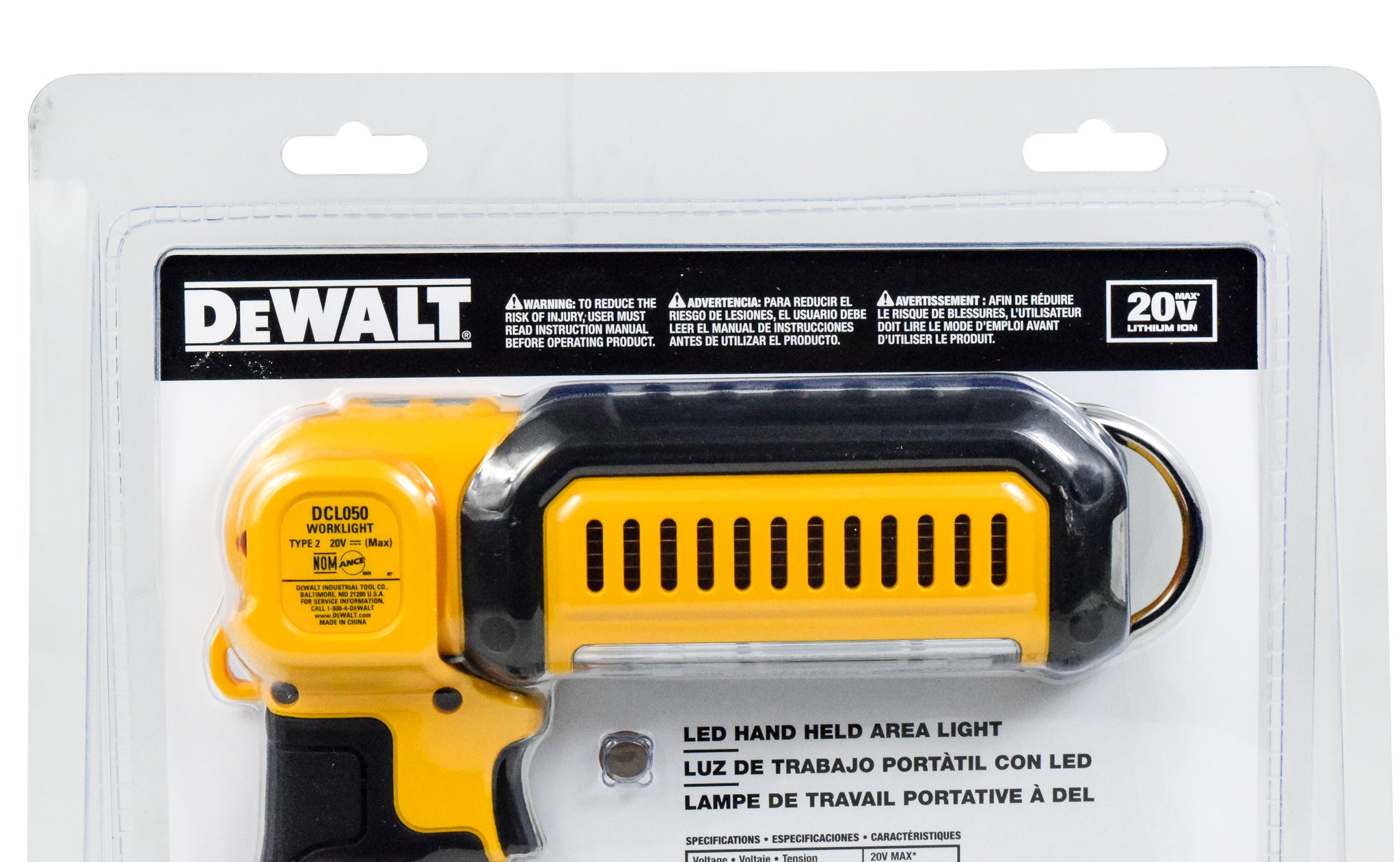 Dewalt DCL050 20-Volts MAX Lithium-Ion 500-Lumen Hand Held LED Area Light