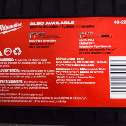 Milwaukee 48-22-7214 14inch Aluminum Pipe Wrench