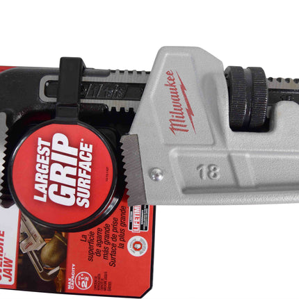 Milwaukee 48-22-7218 18" Aluminum 2-1/2" Jaw Straight Pipe Wrench