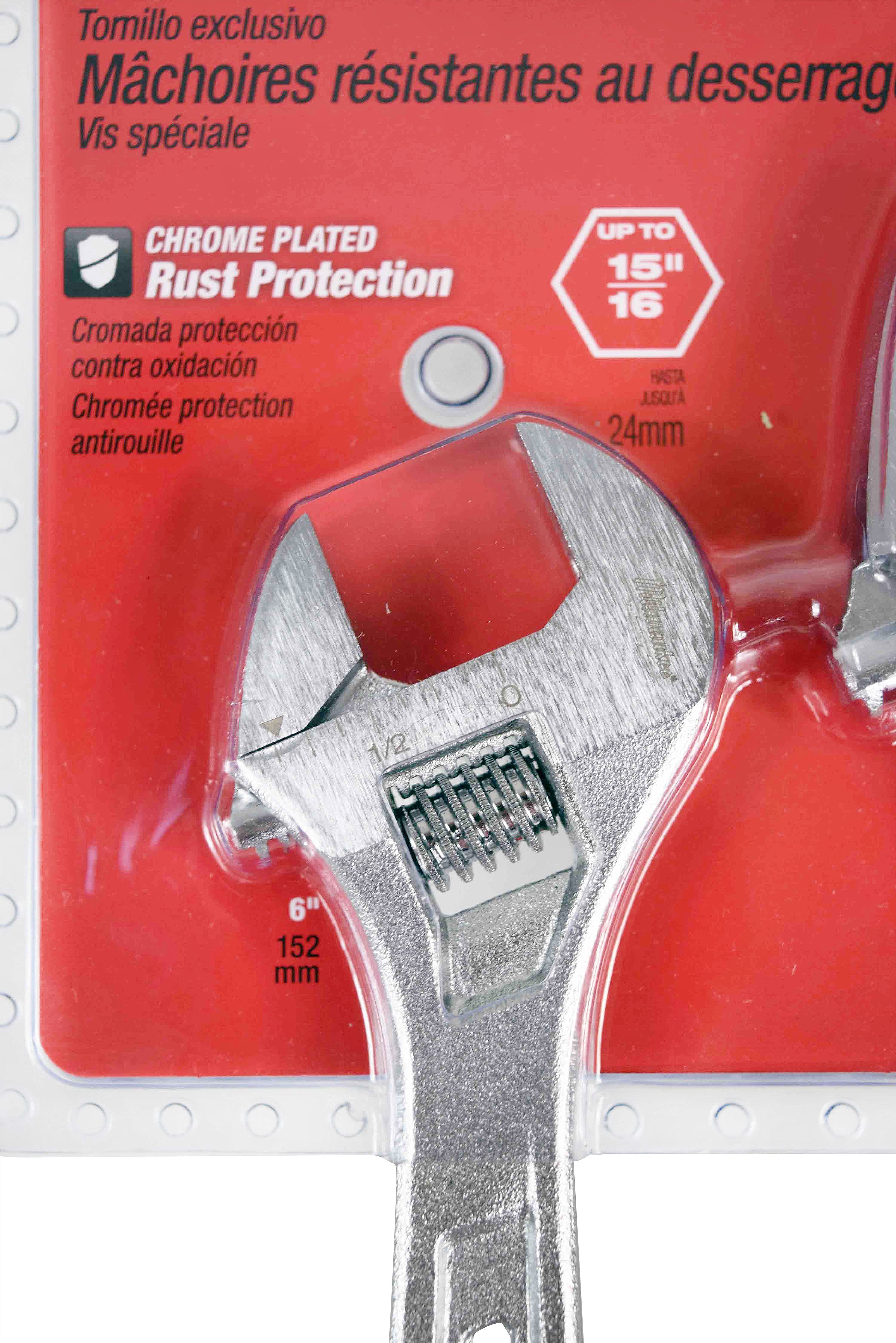 Milwaukee 48-22-7400 6 in. & 10 in. Adjustable Chrome Steel Wrench Set