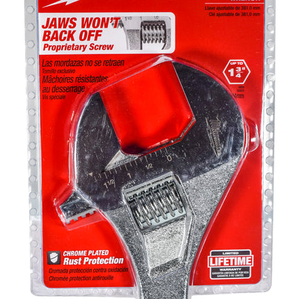 Milwaukee 15" Adjustable wrench 1 3/4" capacity