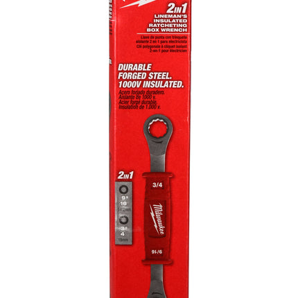 Milwaukee 48-22-9211 Lineman's 2-in-1 Insulated Ratcheting Box Wrench