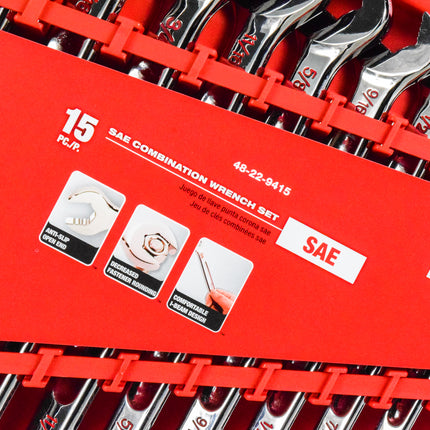 Milwaukee Electric Tools 48-22-9415 Combination Wrench Set - SAE