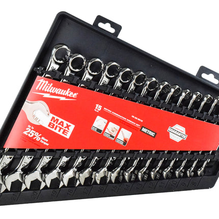 Milwaukee 48-22-9515 15-piece Chrome Alloy Steel Combination Wrench Set