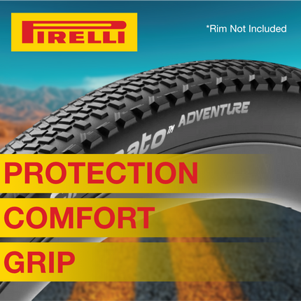 Pirelli Cinturato Adventure 40 622 (700x40c) Black Gravel Bike Tires   2 Pack with Bonus Keychain   Tubeless Ready Bikepacking Adventure Tires