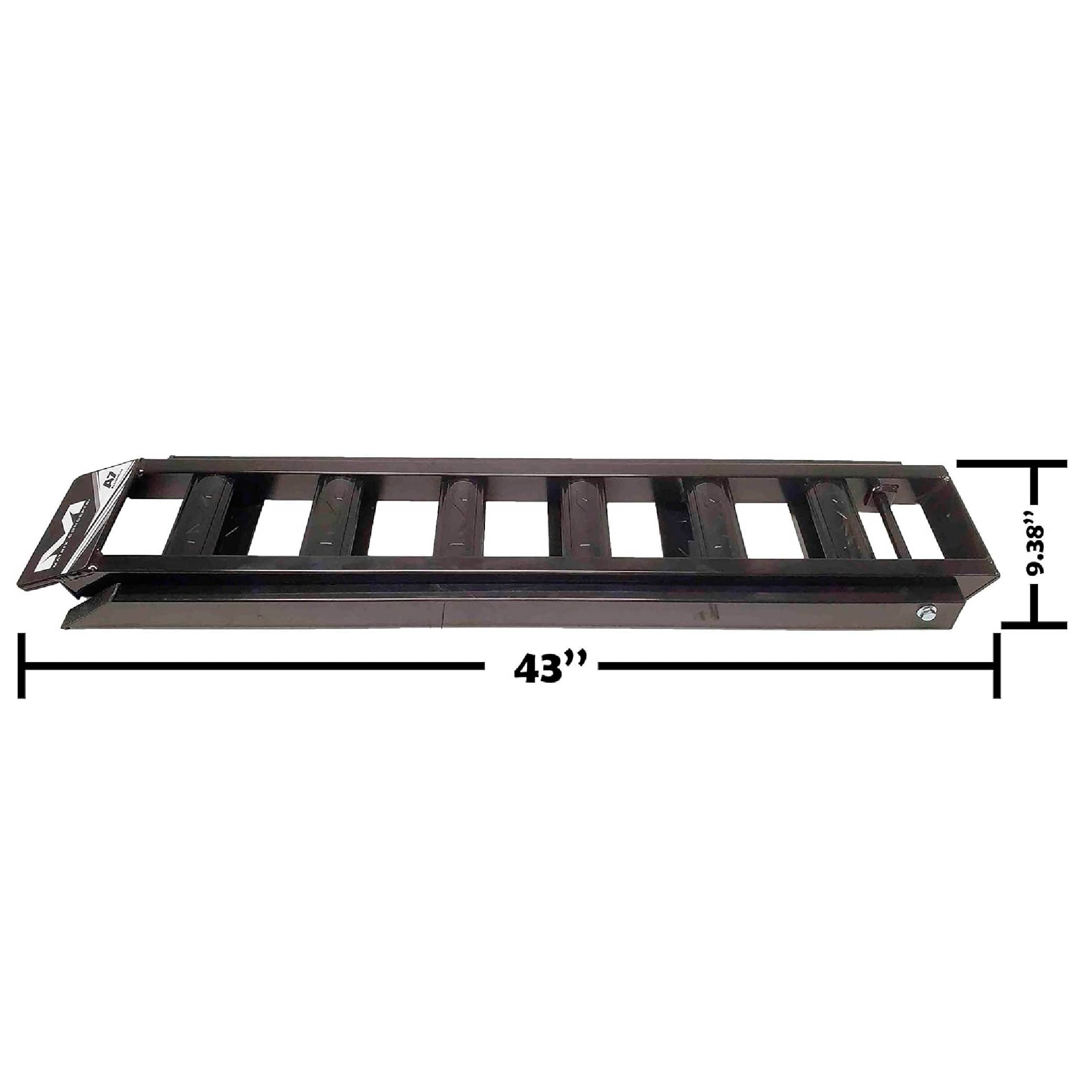 Matrix Concepts A7 Aluminum Ramp - Black | 7.5 ft Folding Loading Ramp | 750 lb Capacity for Motorcycle, ATV, UTV | Heavy-Duty 6061 Aircraft Aluminum | Rubber-Tipped & Safety Straps