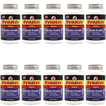Dynatex Ceramic Disc Brake Grease 8 oz Tub - Synthetic High-Temp -40°F to 3000°F, EPDM Rubber Safe, Anti-Wear Anti-Corrosion Protection (10-Pack)