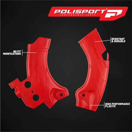 Polisport Motocross (MX) Motorcycle Frame Protector for Honda CRF 250R/450R (2021-2024) Dirt Bikes- OEM Quality for Superior Fit & Durable Protection, Easy Installation - Red