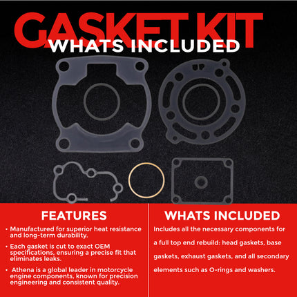 Athena P400250600065 Top End Gasket Kit for Kawasaki KX 85 & KX 112 2014‑2023 – High‑Quality Cylinder Head & Top‑End Rebuild Gasket Set for Motocross and Off‑Road Performance (Oil Seals Not Included)