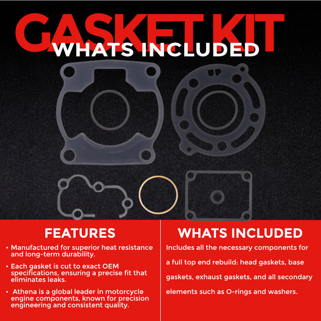 Athena P400250600065 Top End Gasket Kit for Kawasaki KX 85 & KX 112 2014‑2023 – High‑Quality Cylinder Head & Top‑End Rebuild Gasket Set for Motocross and Off‑Road Performance (Oil Seals Not Included)