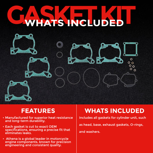 Athena P400270600088 Top End Gasket Kit for KTM, Husqvarna & GasGas 85 (2018‑2024) – Complete Cylinder Head, Base & Exhaust Gasket Set for Reliable 2‑Stroke Top‑End Rebuilds