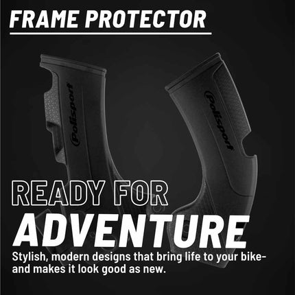 Polisport Motocross (MX) Motorcycle Frame Protector for Yamaha WR 250/450F YZ 250/450F & YZ 250/450FX (2018-2024) Dirt Bikes- OEM Quality for Superior Fit & Durable Protection - Black