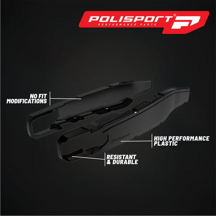 Polisport Motocross Motorcycles (MX) Swingarm Protector for GasGas EC 250/300 (2017-2020), XC 250/300 (2017-2020), Rieju MR 250/300 (2021-2026) Dirt Bikes - Black